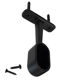 Oval Closet Rod End Hanger | Black | 2 Pack