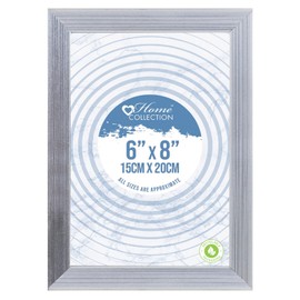 DESIGN GROUP Silver Ribbed Design Freestanding Wall Mount Picture Photo Frame 6 x 8 inch