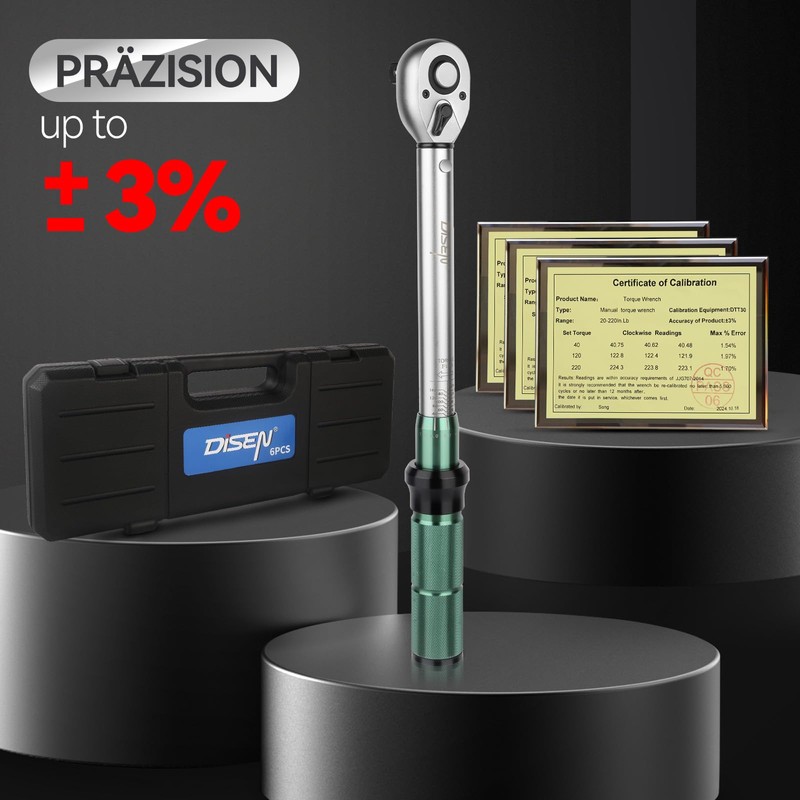DISEN 1/4 Inch Torque Wrench 2-15Nm, ±3% Error Accuracy 72