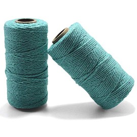 YZSFIRM 2mm Cotton Twine Rope,Light Blue String Bakers Twine for DIY Crafts and Gift Wrapping(2 Roll 656 Feet)