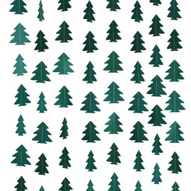 jijAcraft Christmas Tree Garland Dark Green Christmas Decorations - 43.5 Ft Christmas Paper Tree Streamers Garland for Christmas Xmas Holidays New Year Woodland Theme Party Hanging Decorations