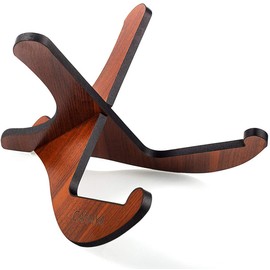 CAHAYA Guitar Stand Wooden Floor Guitar Stand Thicken Plywood X-Frame Style Portable String Instrument Holder with Soft Leather Edges for Acoustic Classical Bass Guitars (Acoustic Guitar Stand) CY0180
