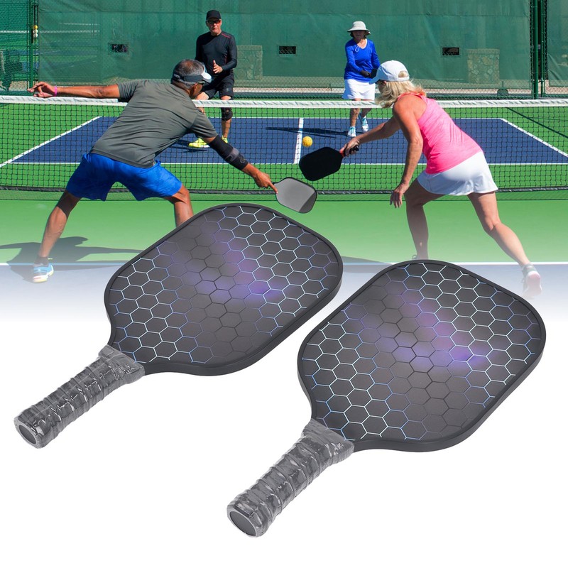 2PCS Pickleball Paddles Set Fiberglass Lightweight Pickle Ball Rackets with