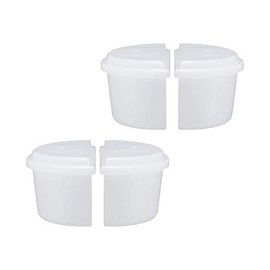Doshisha Manual Shaved Ice Machine, White, Approx. φ96×53×54mm, Ice Making Cup, Half, with Lid, 2 Sets (4 Pieces) HS-19HF