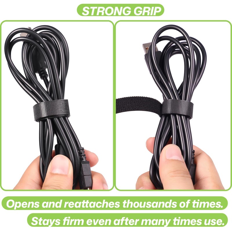 1/2in x 50ft Hook and Loop Roll Black Straps Ties
