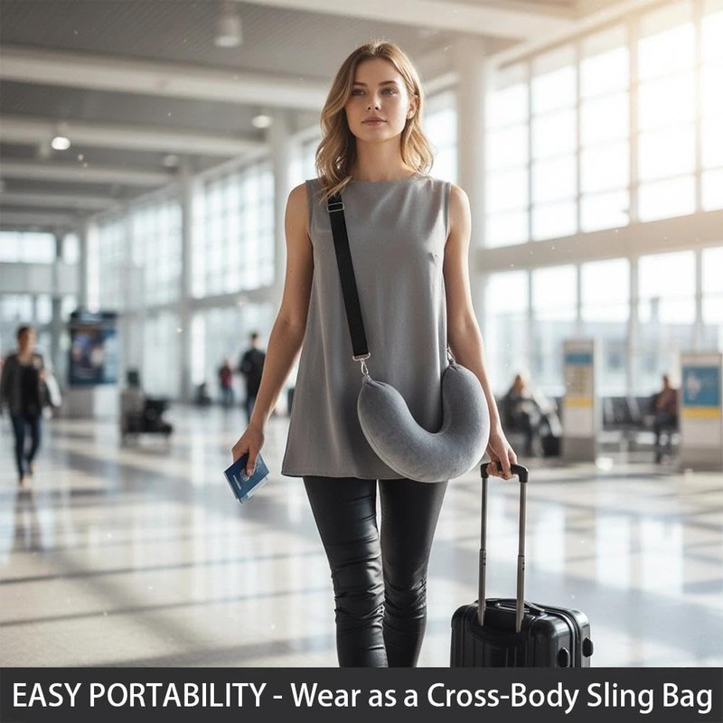 2 Pack Stuffable Travel Neck Pillow – Adjustable, Velvet Stuffable