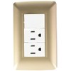 Sanelec 4525 Apagador y Doble Contacto con Placa, Toscana Golden