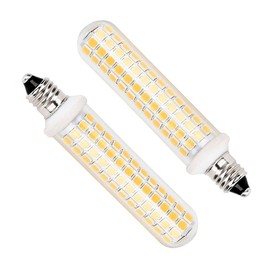 HXMLIHB JD E11 Led,1080LM,AC110V-130V,9W Dimmable 100W Halogen Bulbs Equivalent,T3 T4 Mini Candelabra Base,E11 Led Bulb Warm White 3000k,for Ceiling Fans,Chandeliers,Cabinet Lighting（Pack of 2