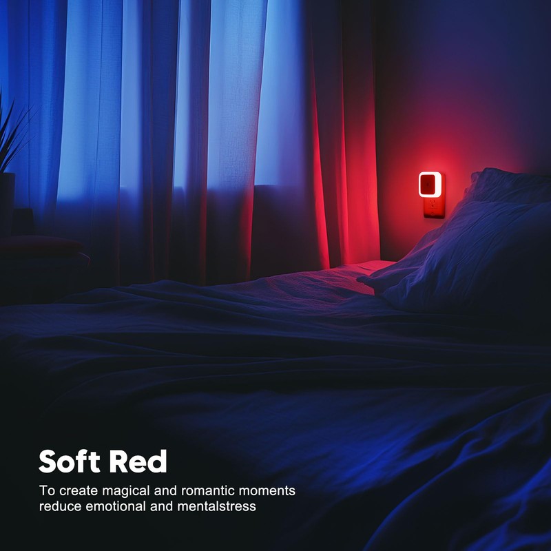 Sujeet Red Night Light, Night Lights Plug into Wall 4-Pack,