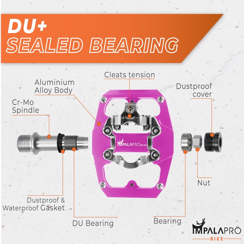 IMPALAPRO - Dual Function Bicycle Flat Pedals and SPD Pedals