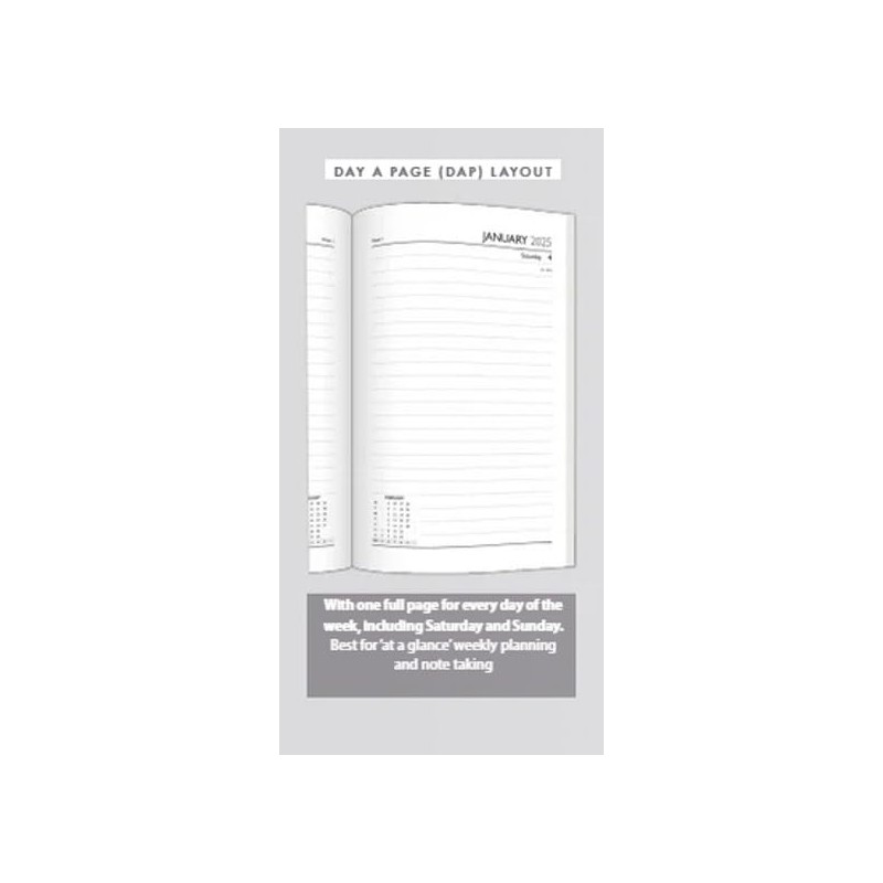 2025 A5 Page a Day Hardback Diary with Full Page