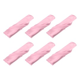MECCANIXITY 6pcs Cloth Napkins Pink Satin Table Napkins Polyester Square Bright Table Napkin Fabric Table Napkin for Event Wedding Party Table Decoration,17x17 Inch