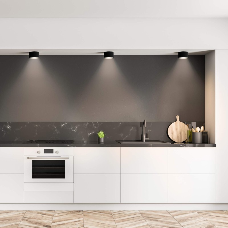 SSC-LUXon CELI-X LED Surface-Mounted Ceiling Light Matt Black Flat and