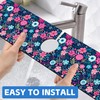 Modern Blue and Pink Floral Sink Faucet Absorbing Mat Sink