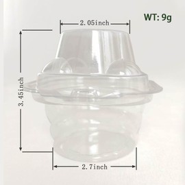 FUailiYY FUailiYY 100 Jumbo Muffin Containers, Clear Plastic individual Cupcake Containers Disposable, Flip Design, Cartoon ShapeCupcake Containersmedium size
