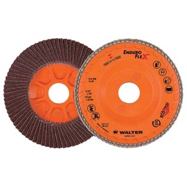 Walter 15R512 ENDURO-FLEX Abrasive Flap Disc - [Pack of 10] 120 Grit, 5 in. Finishing Disc with ECO-TRIM Backing. Blending Discs