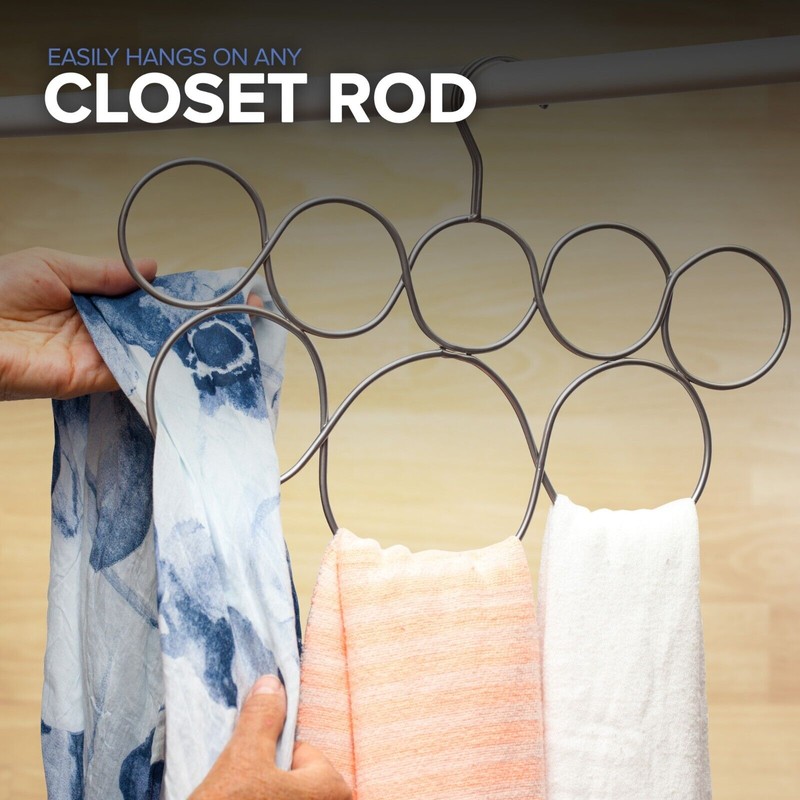 Exultimate Scarf Hanger Organizer 8 Holder for Closet Space Saving