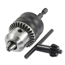 Yakamoz 1.5-13mm 3/8-24UNF 1/4-Inch Quick Change Hex Shank Drill Chuck w/Key | Convert Impact Driver and Wrench to Drill