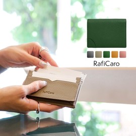 RafiCaro Business Card Holder, Large Capacity, Genuine Leather, Multiple Pockets, Hold Function, Card Case, Women's, Men's, Business, Multiple Storage, Multi-functional, dustypink