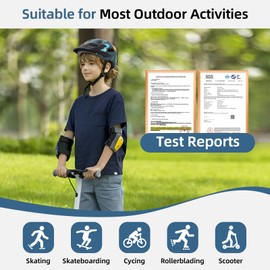 AUMENTAR Kids Bike Helmet Boys and Girls Bicycle Helmet with Cool Visor Helmet for Kids 3-14, Children Bike Helmets Youth Bike Helmet Adjustable & Lightweight 48-52cm Blue