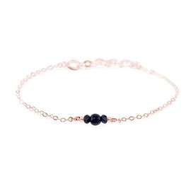 Sapphire Dainty Bracelet in 14k Rose Gold Fill