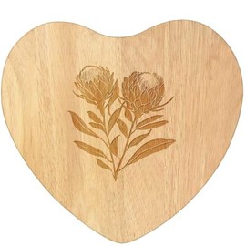 'Protea Flowers' Wooden Heart Shaped Chopping/Cutting Board (WB00084834)