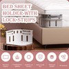 AUOQZ 4Pcs Bed Sheet Holder with Lock Strips, Mattress Bedding