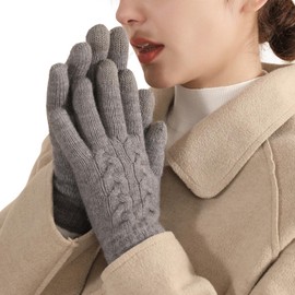 Pawinpaw Women's Winter Gloves, Cold Protection, Warm, Smartphone Compatible, Fluffy Fleece Lined, Thick, Soft, Smartphone Gloves, Cute Solid Color, Cold Weather Gloves, Skull, Stylish, For Commuting,