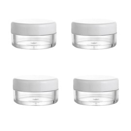 Transparent Empty Containers, 4 Pieces Cream Jars, Mini Tins, Cosmetic Containers, Travel Sample Containers, for Lip Balm, Lotion, Cream
