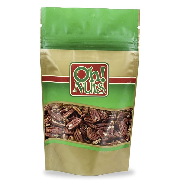 Pecans Dry Roasted Salted, Pecans NO OIL Roasted and Salted - Oh! Nuts (2 LB Pecans Dry Roasted & Salted)