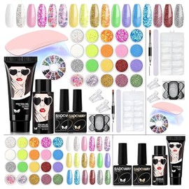 Kit de Gel de 32 Extensión de Uñas de Polivinílico con Uv Lámpara, Gel De Constructor Para Uñas Kit de Extensión de Formas, Herramientas de Manicura Francés