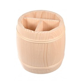 COLLECTOR Wooden barrel-shaped kitchen organizer Utensil Crocks – Natural light wooden colour.