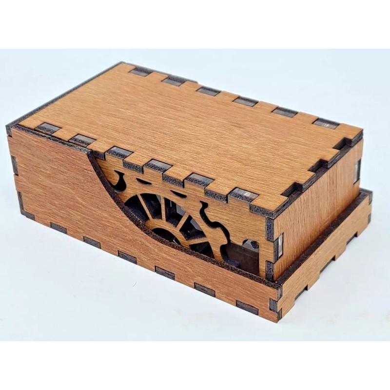 Vulcan Forge GEARS Dice Tower Tray wood & clear acrylic
