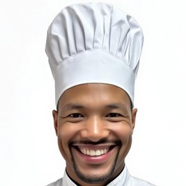 Yoocixu Adjustable Chef Hat for Adults & Kids - Stretchable Baker's Cooking Cap for Men & Women, Comfortable & Breathable Kitchen Hat for Professional Chefs, Baking, Culinary Arts (One Size Fits All)