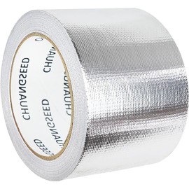 CHUANGSEED Adhesive Aluminum Foil Fiberglass Heat Shield Tape 3in x 90ft, Reflective Material Cool Tape Self-Adhesive for HVAC, Pipe, Auto,High Temp Protection