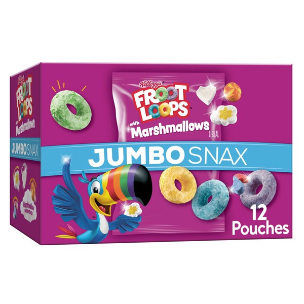 Kellogg's Jumbo Snax Froot Loops Cereal Snacks, Lunch Box Snacks,