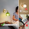 Ruibutrade Vintage Battery Operated Wall Sconces with Remote, 180 Degree