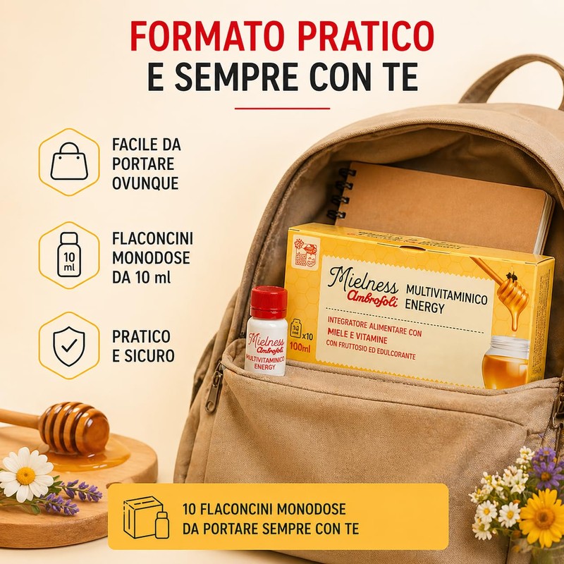 Ambrosoli Multivitaminico Energy con Miele – Integratore Stanchezza e Affaticamento