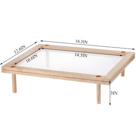 Cedilis Set of 2 Stackable Wood Pasta Herb Drying Rack, Food Dryer Stand with Net for Drying Seeds, Herb, Bud