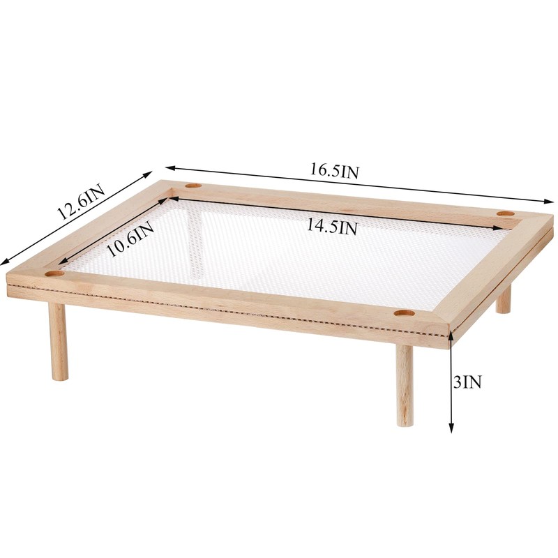Cedilis Set of 2 Stackable Wood Pasta Herb Drying Rack,