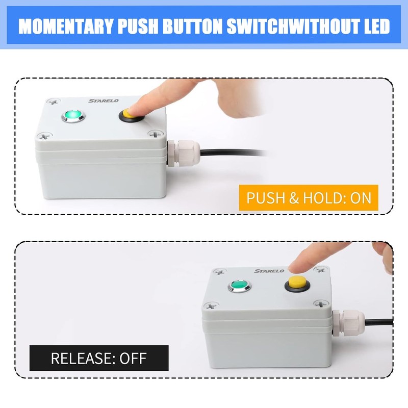 Shengbowi 16 mm Momentary Push Button Switch Multicoloured 3A 250V