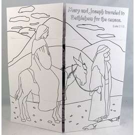 Christmas Story Origami Coloring Card for Children - 12/Pk 30047