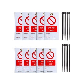 LIVELIFEBETTER® Do Not Use Tags - Set of 10 with Cable Ties for Lockout, Isolation Warnings, Records & H&S Lock Off Tags, Do Not Operate