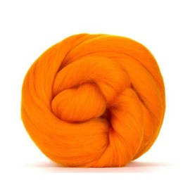 Orange Merino Wool roving/Tops - 50gm. Great for Wet Felting/Needle Felting, and Hand Spinning Projects.