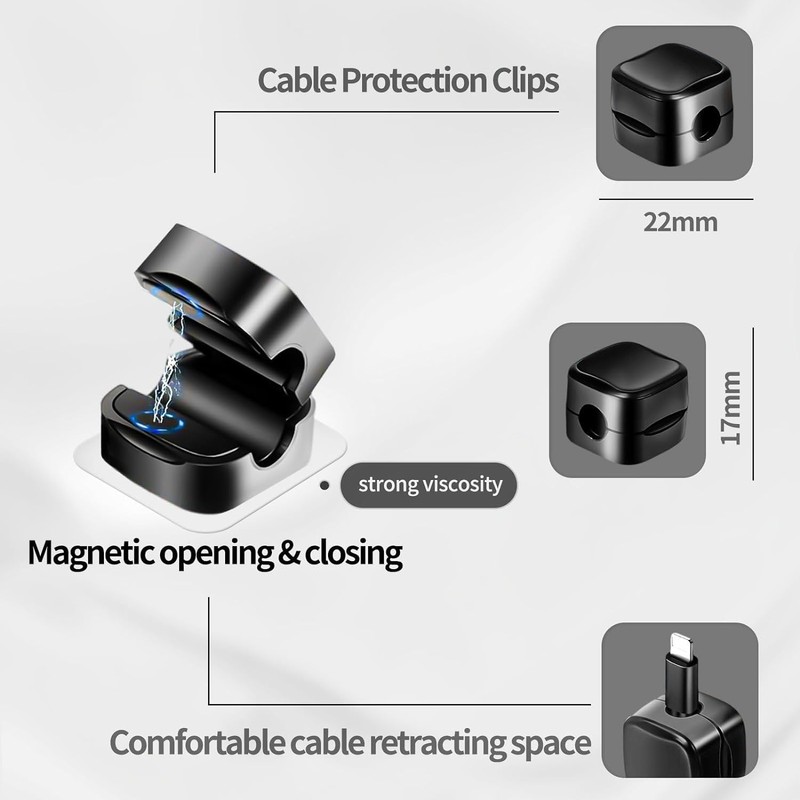 10 PCS Magnetic Cable Holder and Organizer - Charging Cable