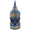GURU SHOP Stehende Buddha Maske, Thai Buddha Statue - Blau/gold,