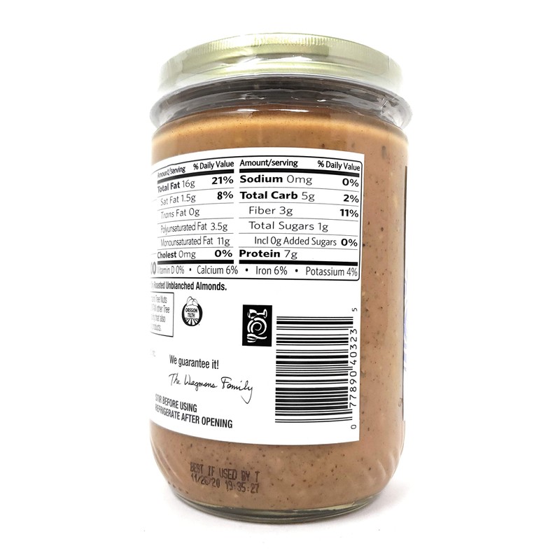 Wegmans Organic Crunchy Almond Butter (2 Pack, Total of 32oz)