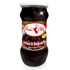 Peruchef Aceitunas de Botija sin Pepa | Peruvian Pitted Black Olives 20 oz