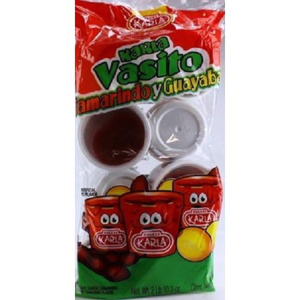 Dulces Karla, Karla Vasito Tamarind & Guava Candy Cup, Count 8 - Sugar Candy / Grab Varieties & Flavors