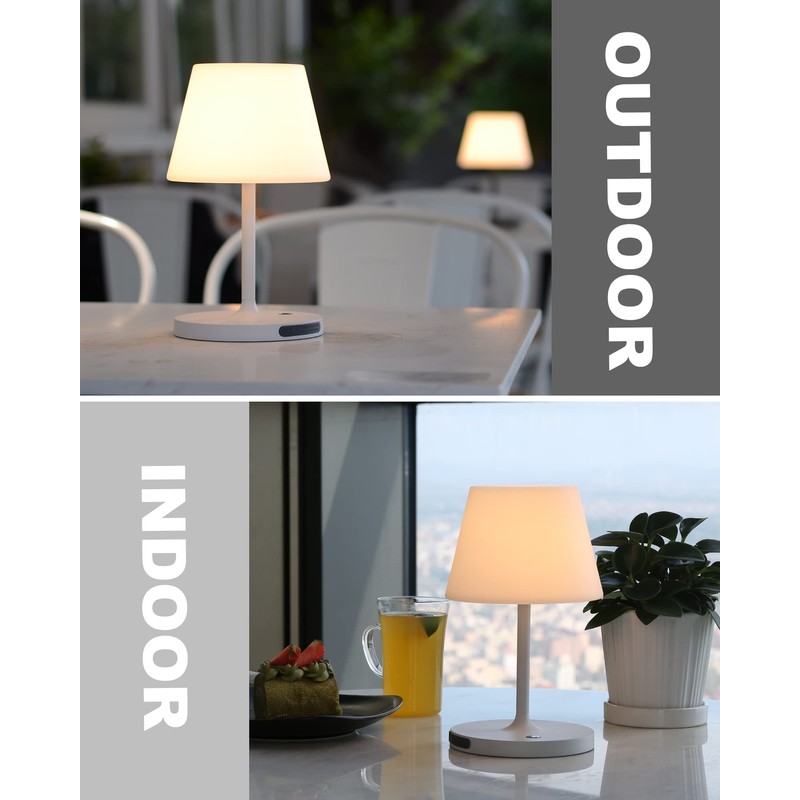 WEILAILUX Outdoor Battery Operated Table Lamp Waterproof, 4000mAh Cordless Table